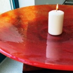 Glaskunst Annenwalde - große Schale mit Kerze